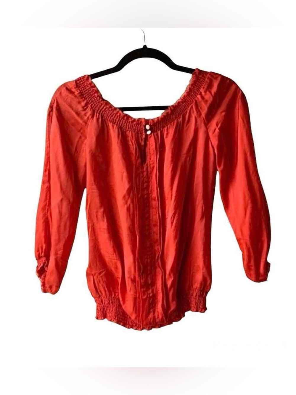 WHBM Red Silk Blouse